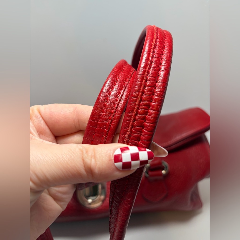 Prada Vitello Easy Red Leather East West Shoulder Bag - Picture 12 of 16